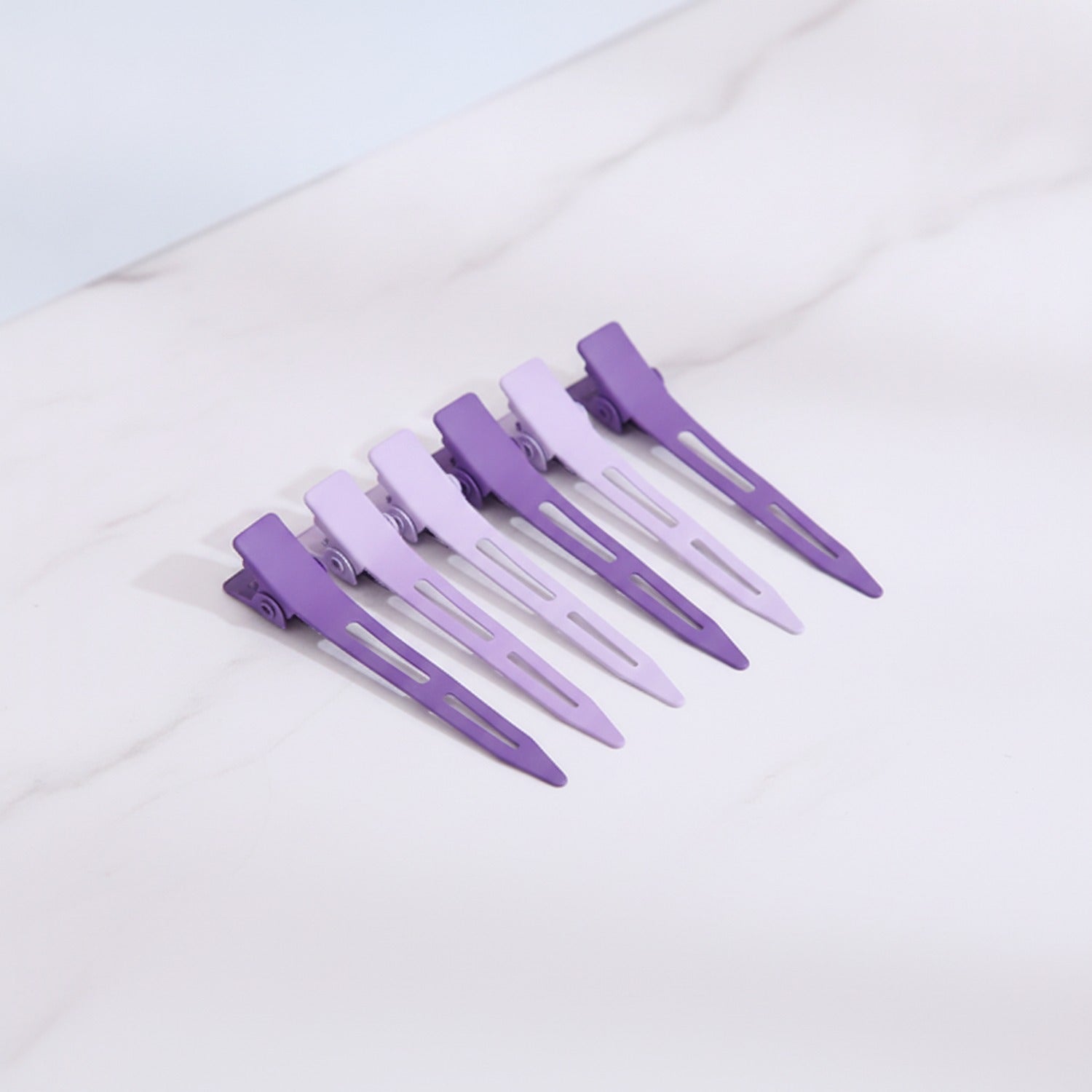 Purple Ombre Hair Clip Set With Black Tips