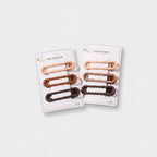 Textured Oval Hair Clips in Warm Tones Set