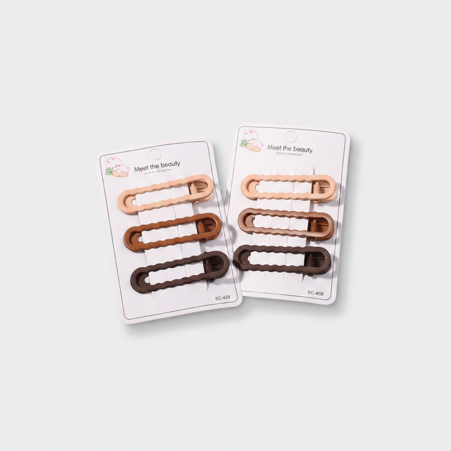 Textured Oval Hair Clips in Warm Tones Set