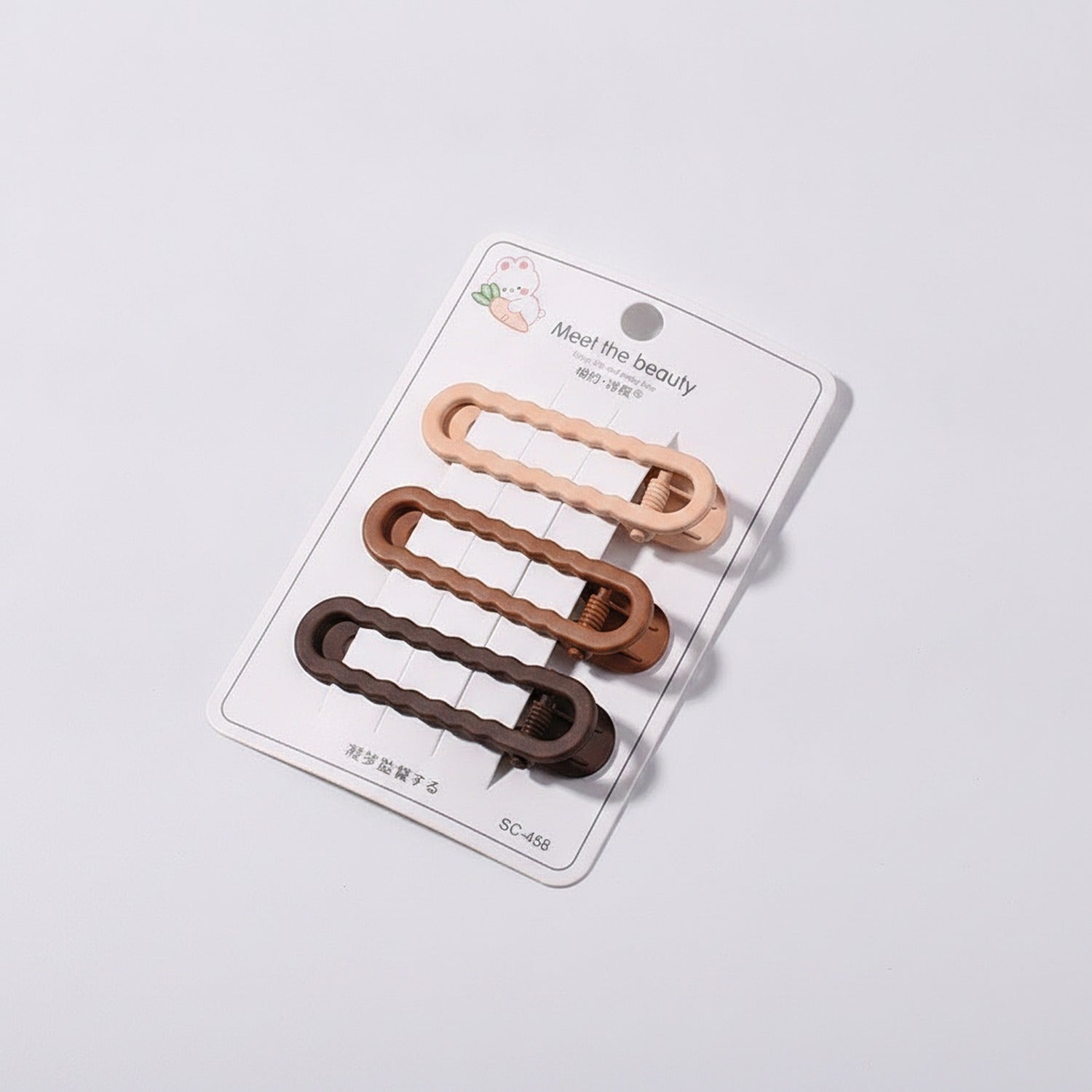 Textured Oval Hair Clips in Warm Tones Set