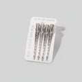 Silver Minimalist Hair Clips Set With Geometric Pattern