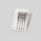 Silver Minimalist Hair Clips Set With Geometric Pattern