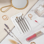 Silver Minimalist Hair Clips Set With Geometric Pattern – hair accessories (view 3)