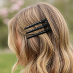 Black Minimalist Hair Clips Pin Set Three-Pack