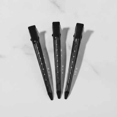 Black Minimalist Hair Clips Pin Set Three-Pack