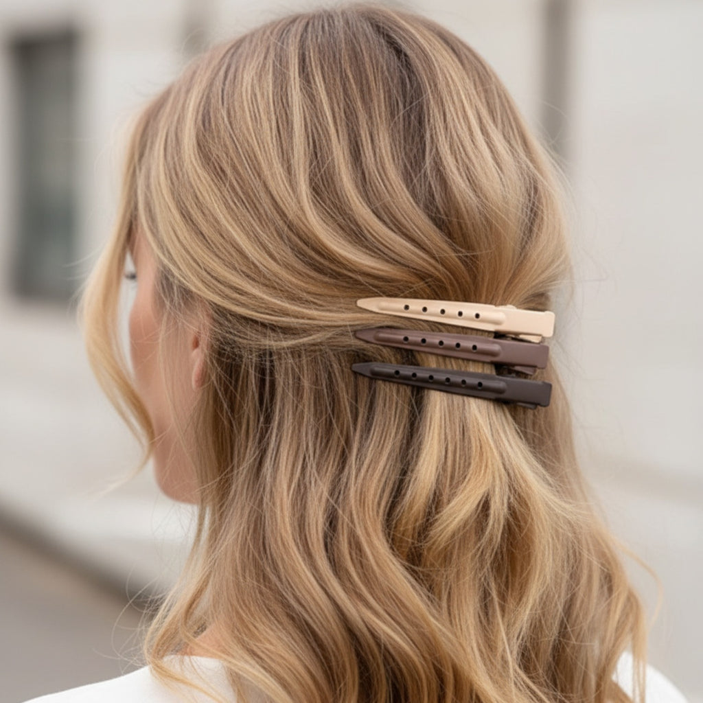 Wooden Hair Clips Set With Holes
