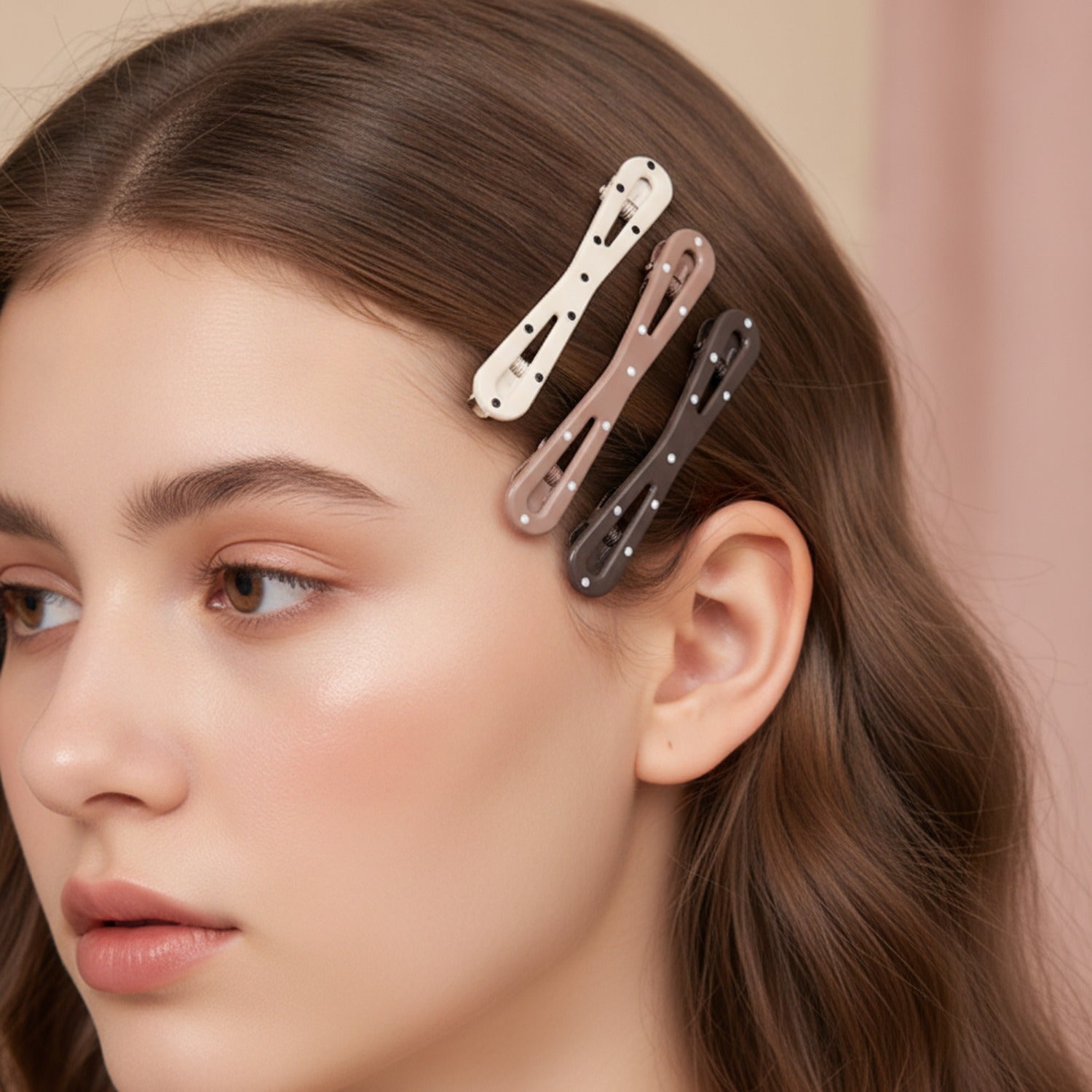 Pearl Dotted Snap Hair Clips Set – hair accessories (view 4)