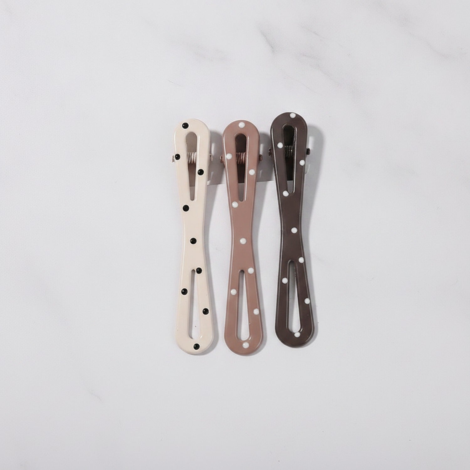 Pearl Dotted Snap Hair Clips Set
