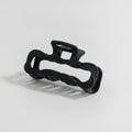 Wavy Claw Hair Clip with Textured Grip - Black 9.7cm