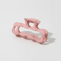 Wavy Claw Hair Clip with Textured Grip - Pink 9.7cm