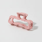 Wavy Claw Hair Clip with Textured Grip - Pink 9.7cm