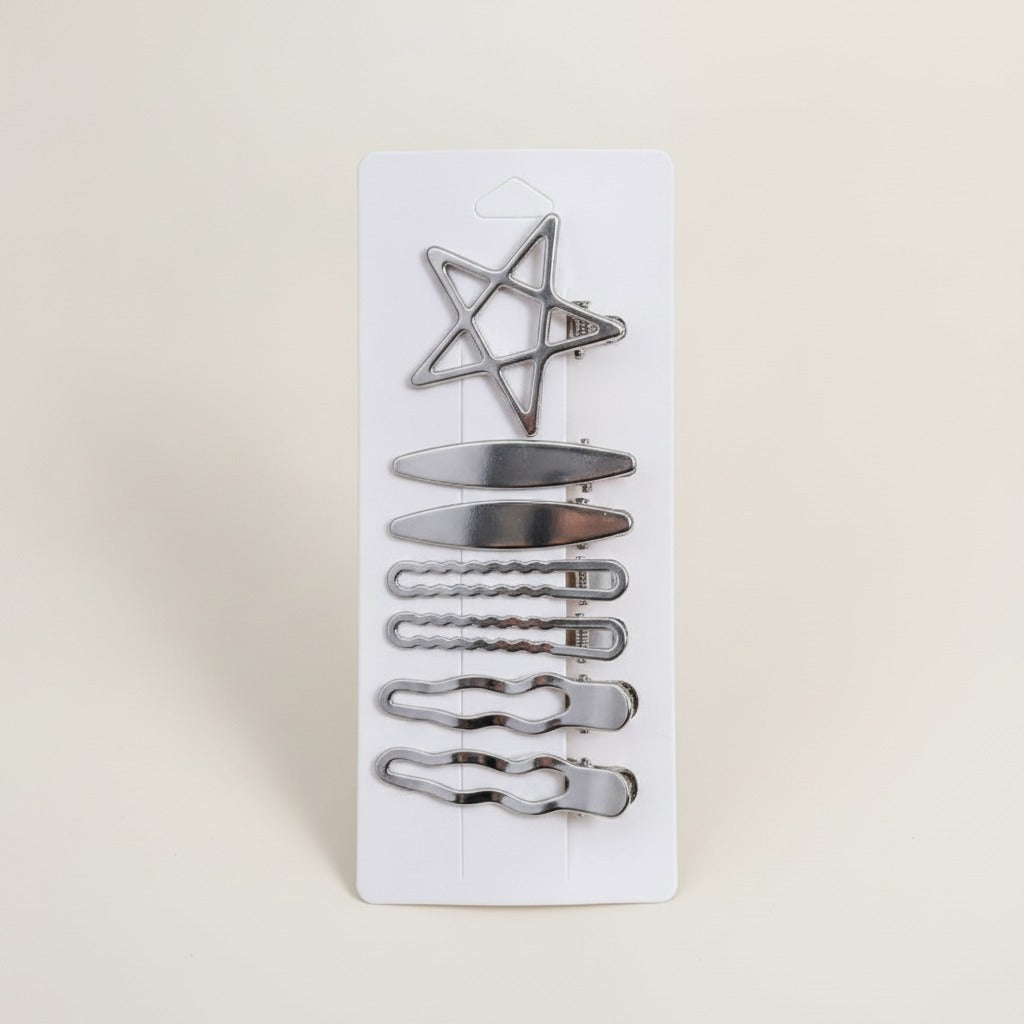Assorted Metallic Hair Clips 7-Piece Set – hair accessories (view 1)