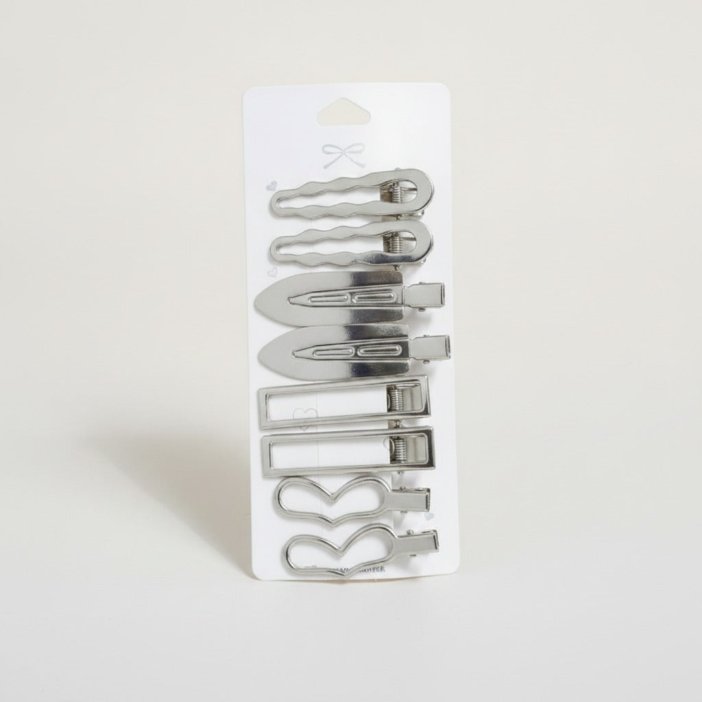 Assorted Metallic Hair Clips 7-Piece Set – hair accessories (view 3)