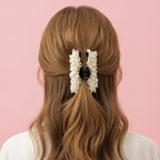 Cream Lace Pearl Hair Claw Clip – hair accessories (view 3)