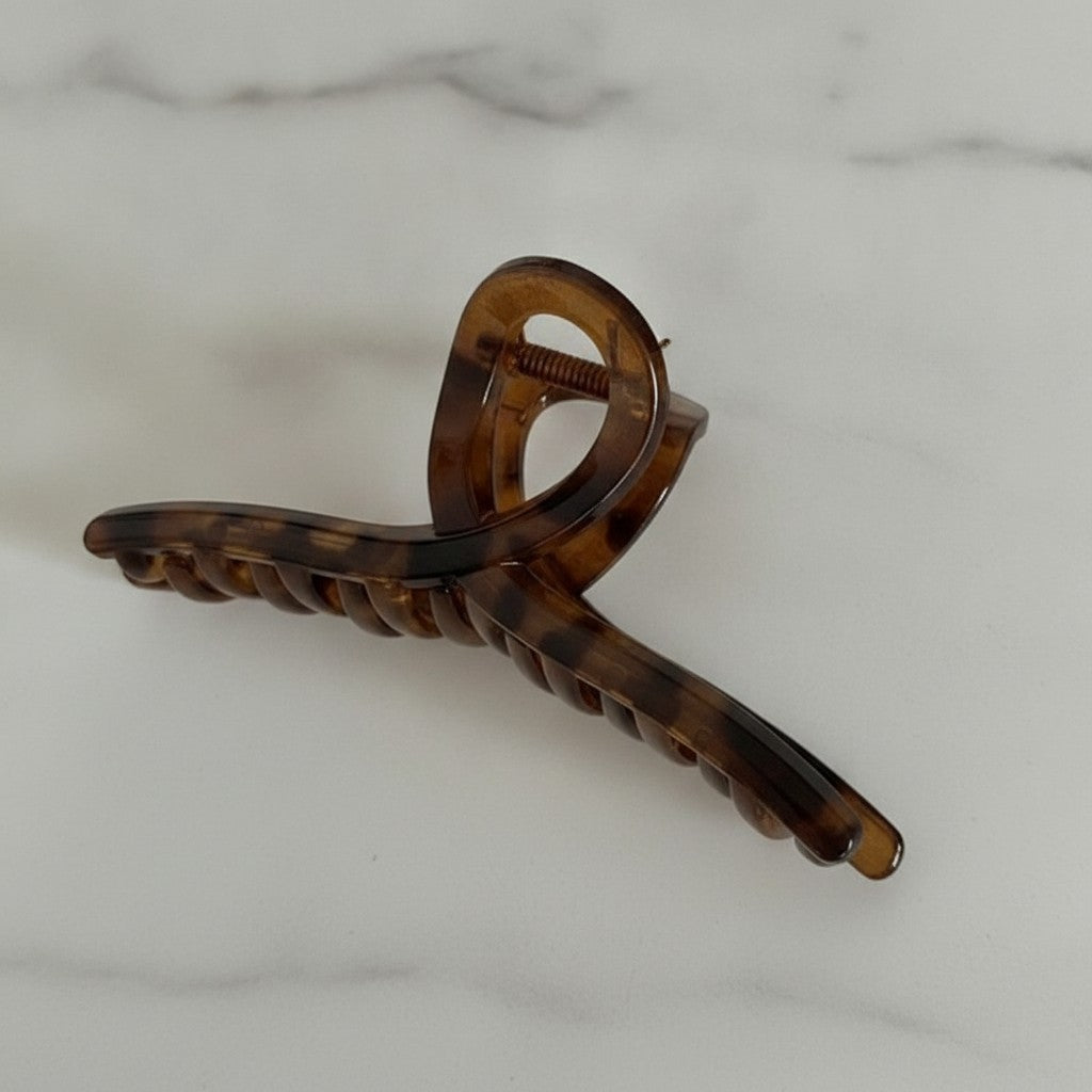 Tortoiseshell Brown Claw Hair Clip Beaded – hair accessories (view 3)