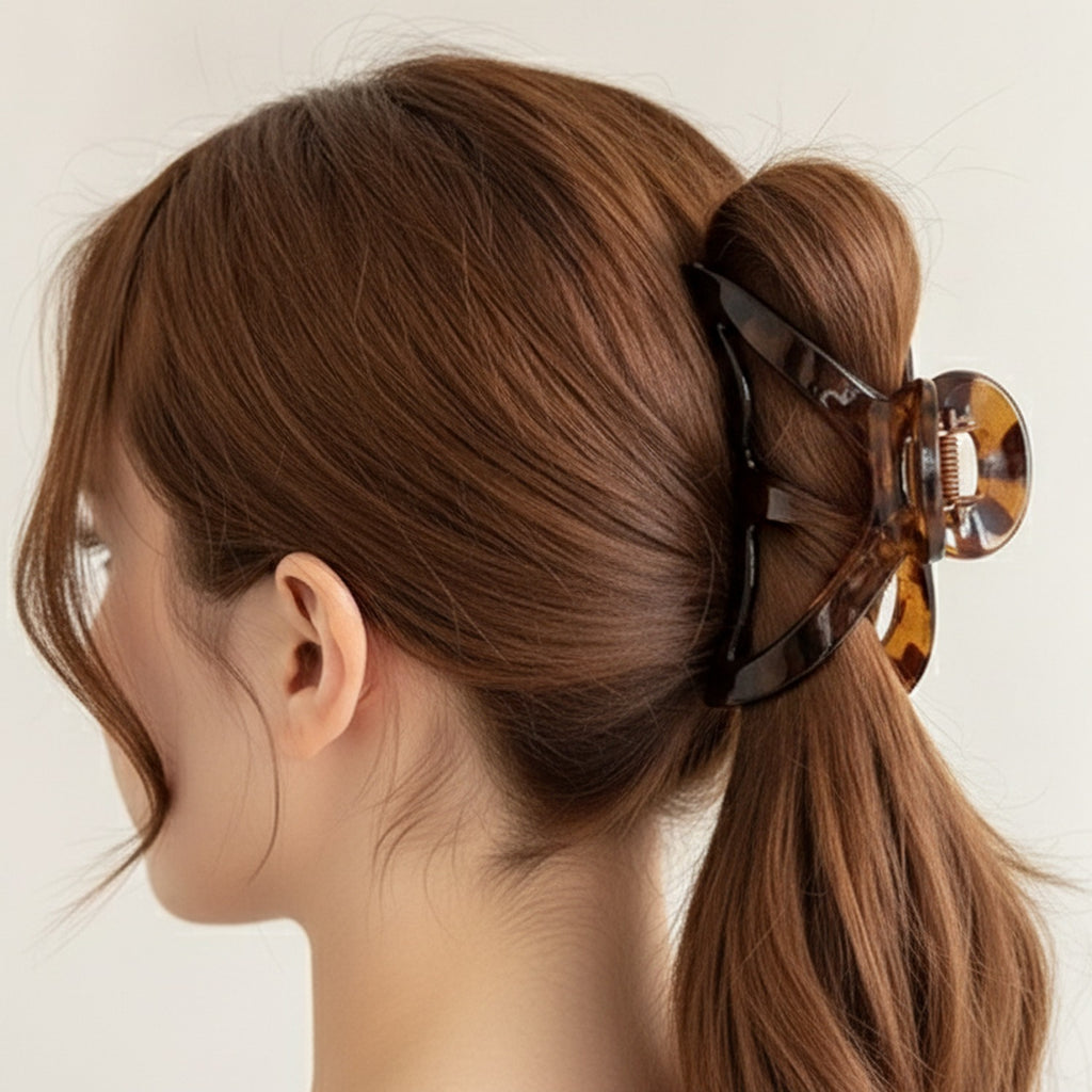 Tortoiseshell Brown Hair Claw Clip – hair accessories (view 2)