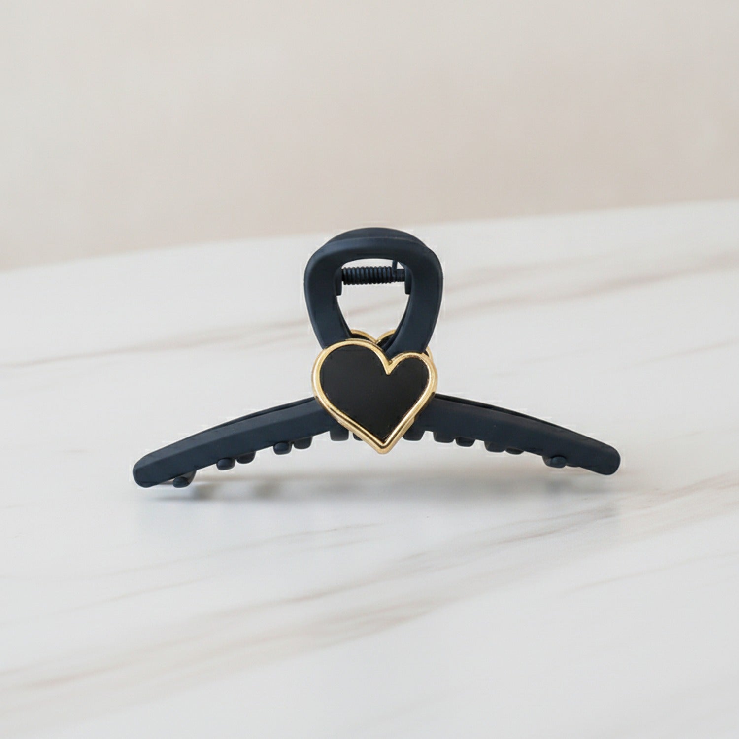 Black Heart Charm Hair Claw Clip