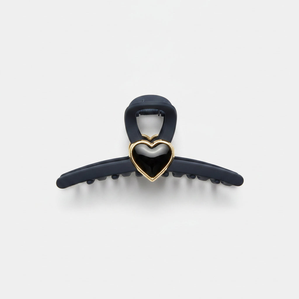 Black Heart Charm Hair Claw Clip – hair accessories (view 1)