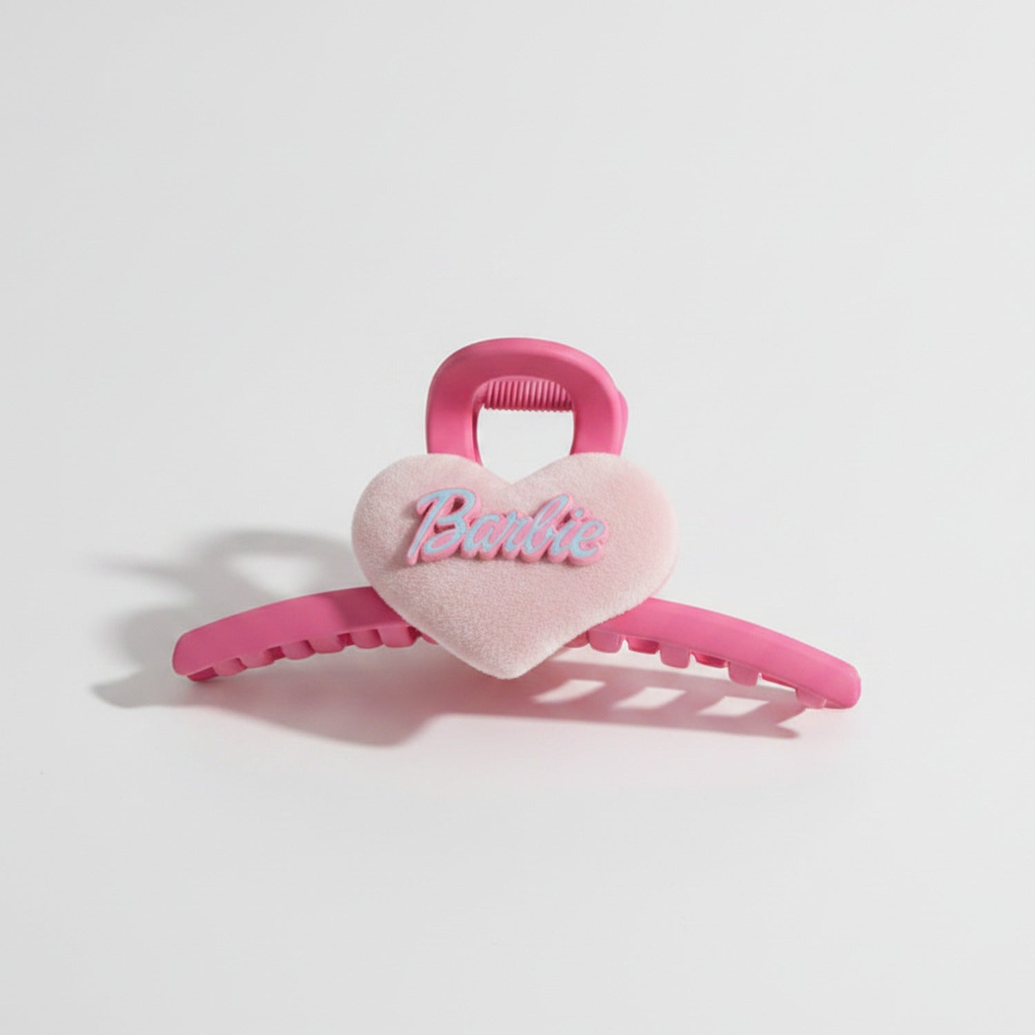 Pink Velvet Heart Hair Claw Clip