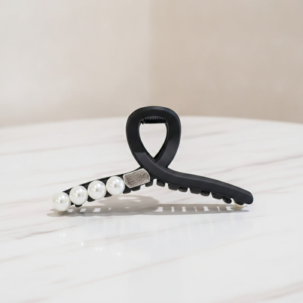 Black Pearl Beaded Hair Claw Clip – hair accessories (view 2)