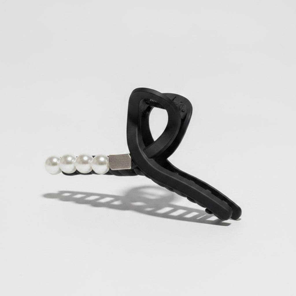 Black Pearl Beaded Hair Claw Clip – hair accessories (view 1)