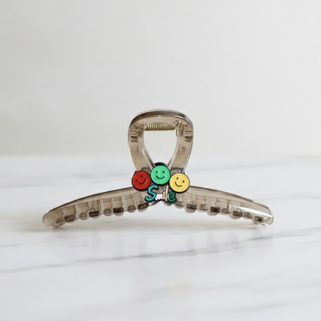 Smiley Face Hair Claw Clip Charm – hair accessories (view 2)