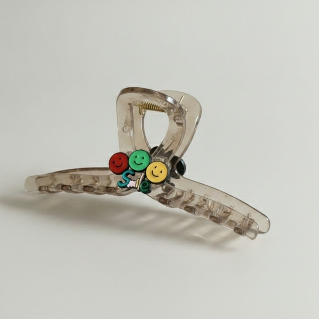 Smiley Face Hair Claw Clip Charm – hair accessories (view 1)