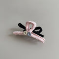 Pink And Black Claw Hair Clip With Pearls – hair accessories (view 1)