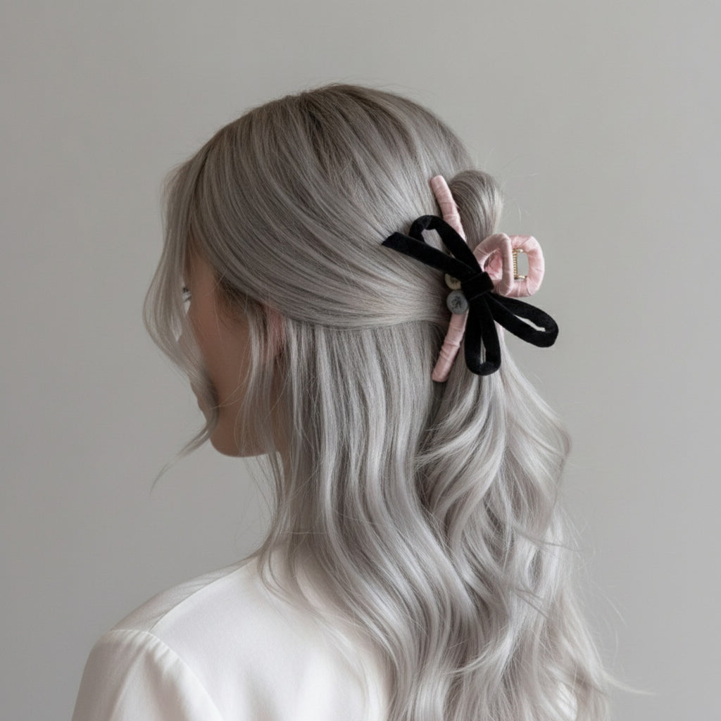 Pink And Black Claw Hair Clip With Pearls – hair accessories (view 3)