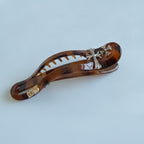 Tortoiseshell Hair Claw With Silver Cross Charm – hair accessories (view 2)
