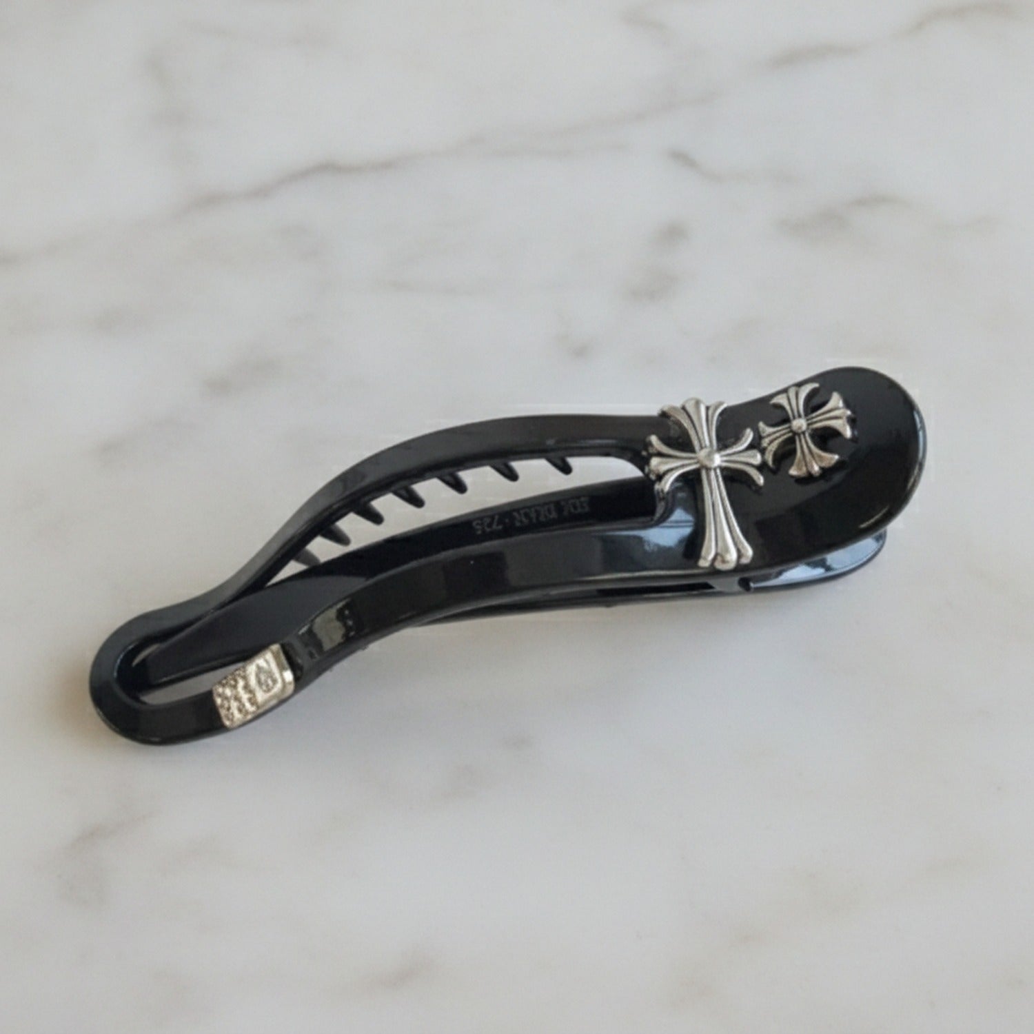 Cross Charm Black Hair Claw