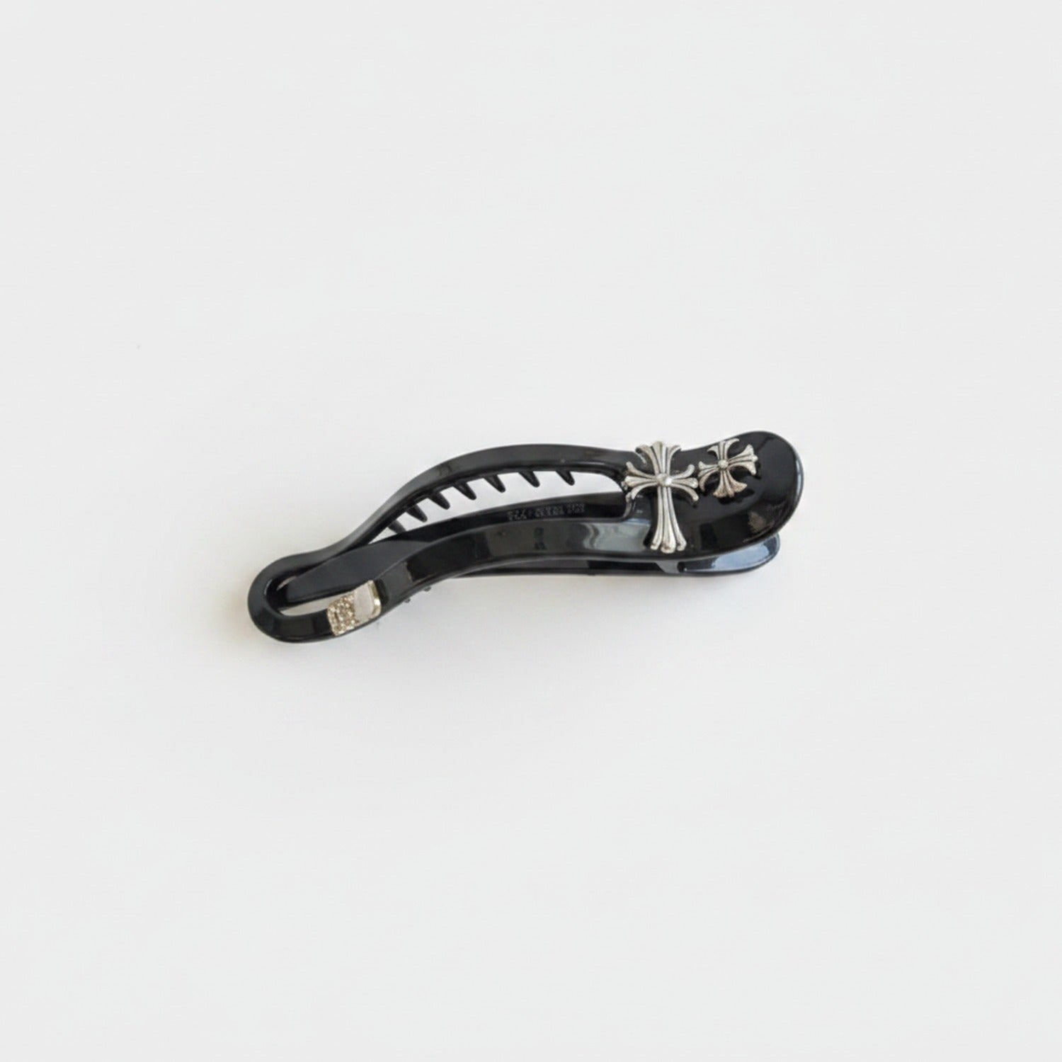 Cross Charm Black Hair Claw