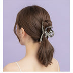 Silver Butterfly Beaded Hair Claw Clip – hair accessories (view 2)