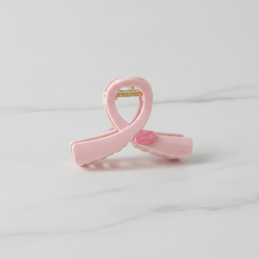 Pink Twisted Hair Claw Clip With Gold Accent – hair accessories (view 3)