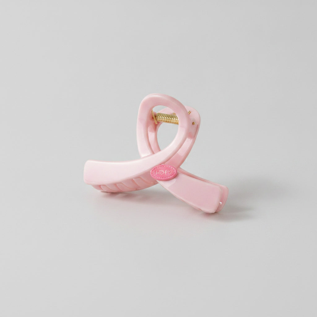 Pink Twisted Hair Claw Clip With Gold Accent – hair accessories (view 1)