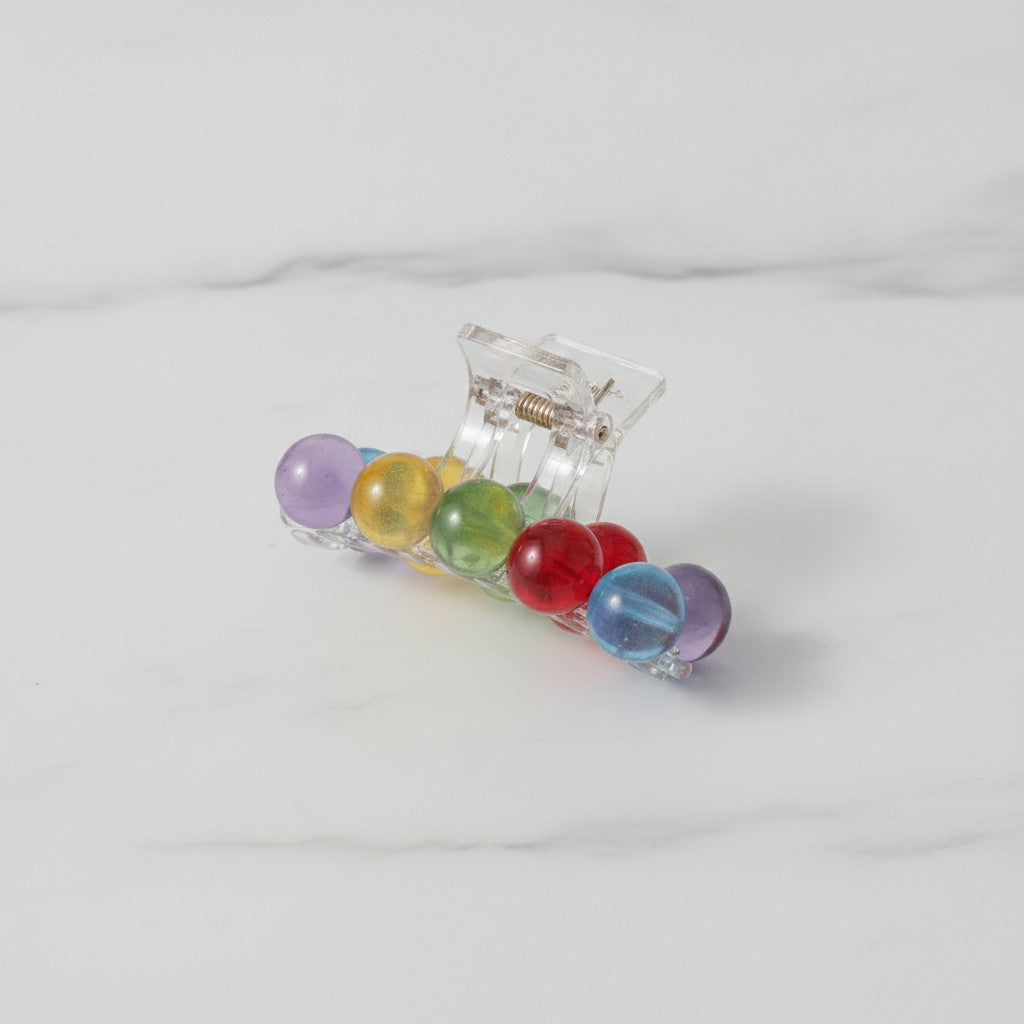 Colorful Beaded Hair Claw Clip Rainbow – hair accessories (view 3)