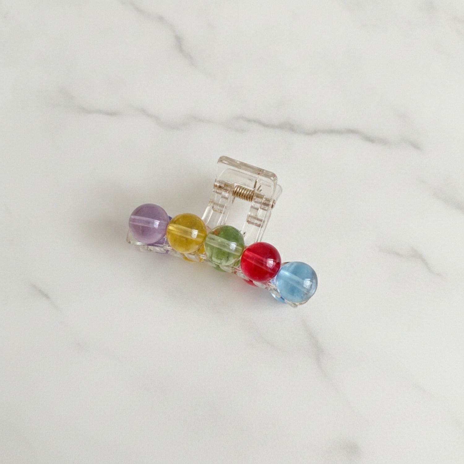 Colorful Beaded Hair Claw Clip Rainbow