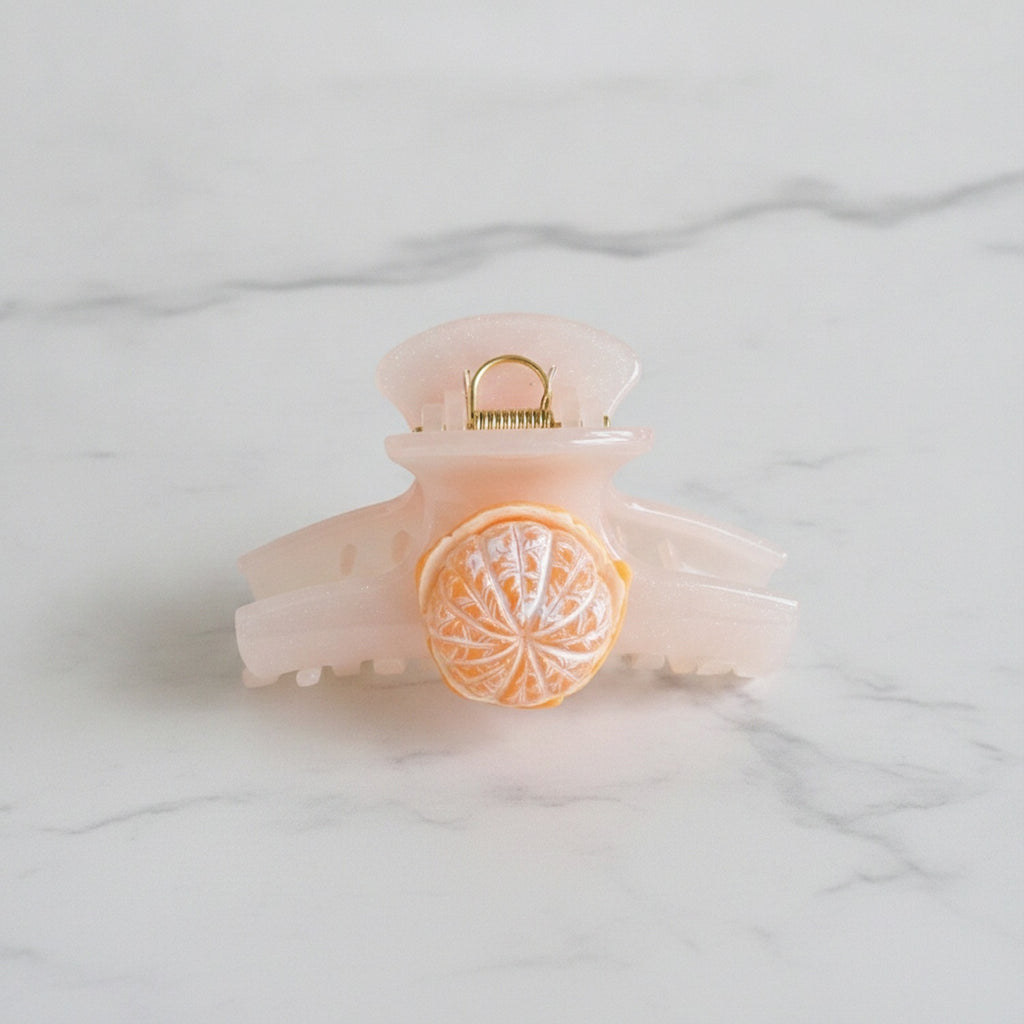 Citrus Slice Peach Pearl Hair Claw – hair accessories (view 2)