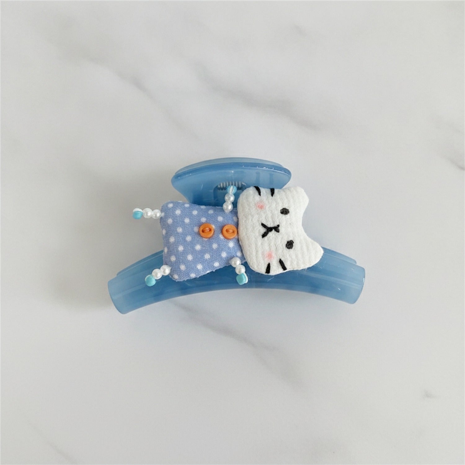 Blue Polka Dot Cloud Hair Claw Clip