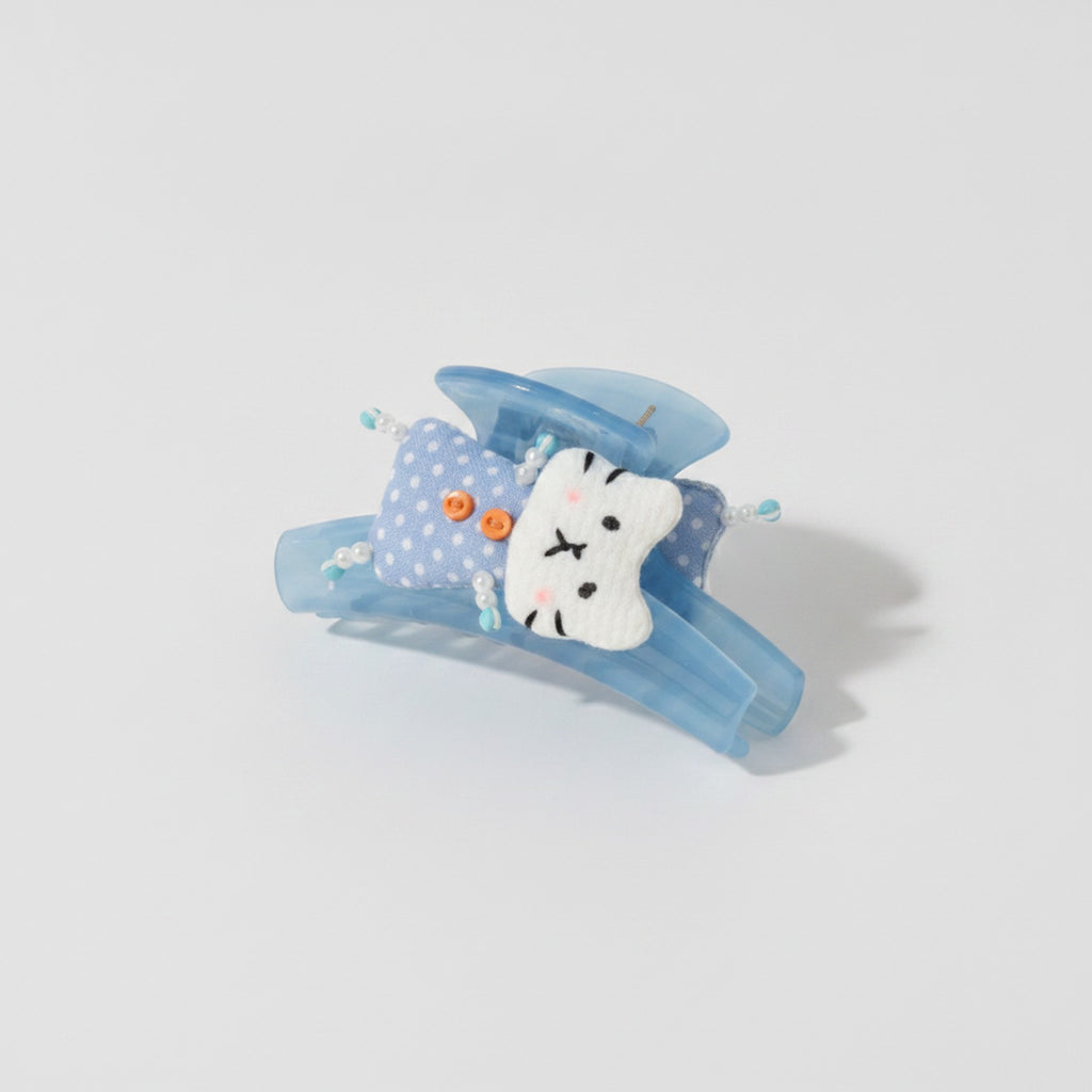 Blue Polka Dot Cloud Hair Claw Clip – hair accessories (view 1)