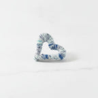 Textured Heart Hair Claw - White & Blue – hair accessories (view 3)
