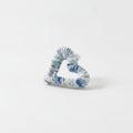 Textured Heart Hair Claw - White & Blue