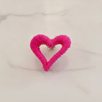 Textured Heart Hair Claw - Magenta