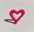 Textured Heart Hair Claw - Magenta – hair accessories (view 1)