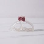 Rose Flower Hair Claw Clip - Transparent Pink Flower Hair Clip