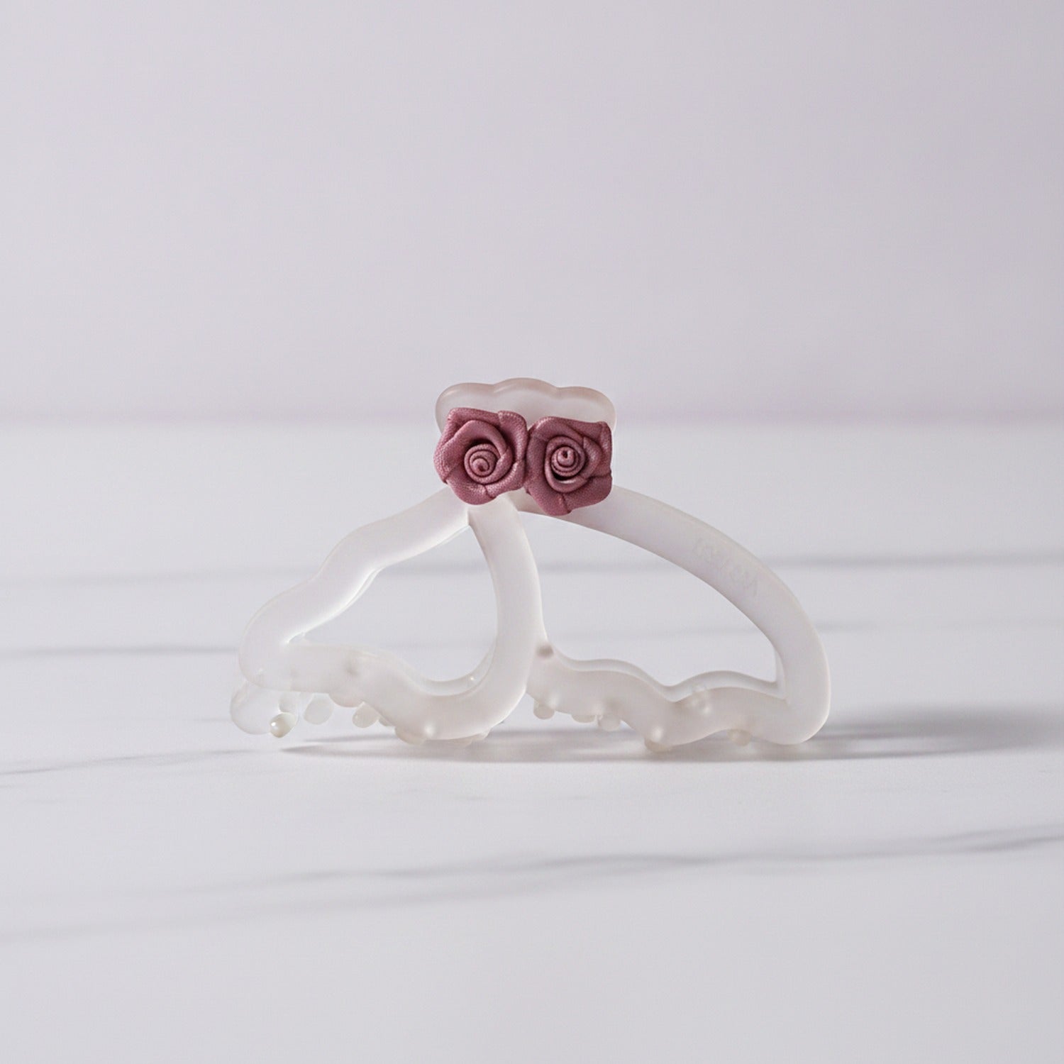 Rose Flower Hair Claw Clip - Transparent Pink Flower Hair Clip