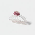 Rose Flower Hair Claw Clip - Transparent Pink Flower Hair Clip
