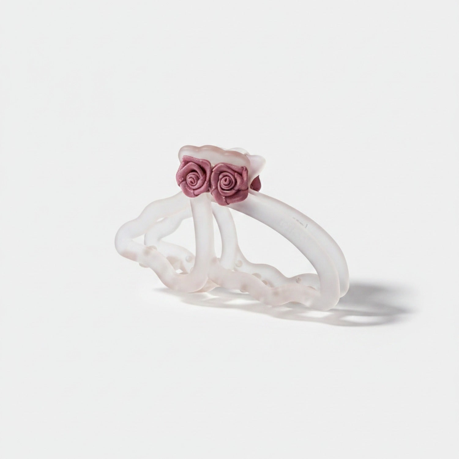 Rose Flower Hair Claw Clip - Transparent Pink Flower Hair Clip