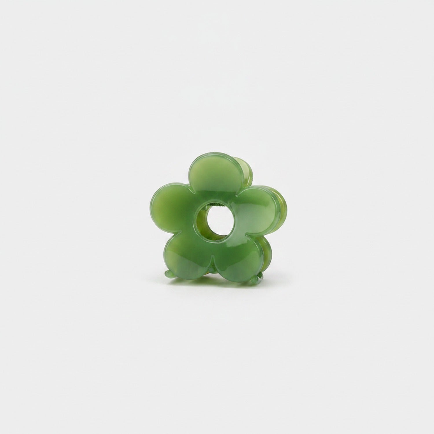 Flower Translucent Hair Claw Clip - Grass Green Flower Claw Clip