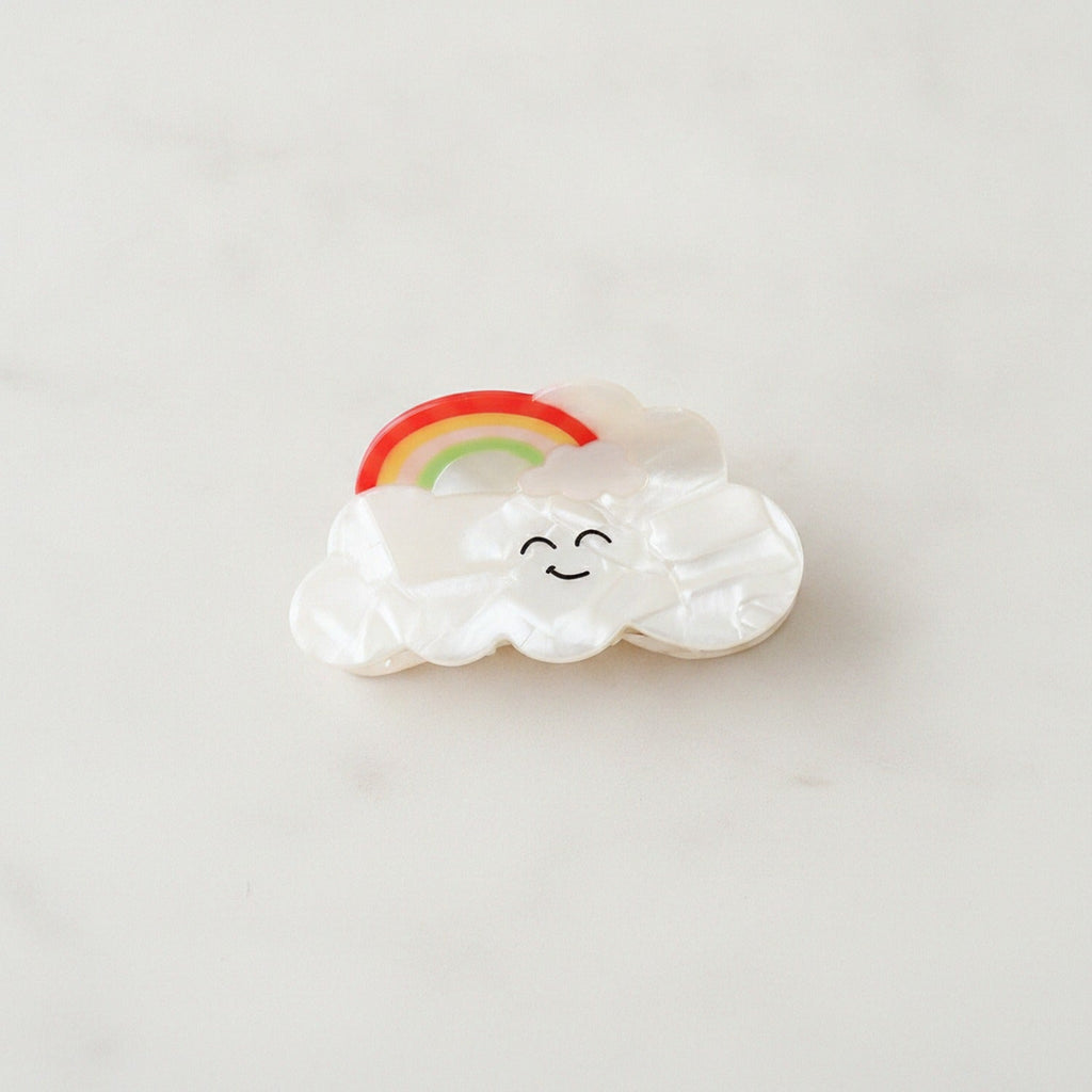 Cloud Pearl Hair Claw Clip - Rainbow 8cm